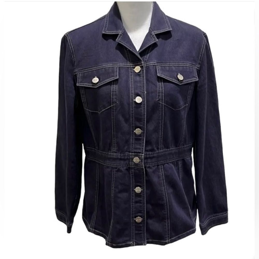 Evan - Picone Demin Stretch Button down Jacket. Waist band stitched.